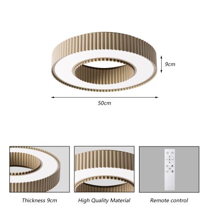 Brilagi - Ρυθμιζόμενο φωτιστικό οροφής LED LUMIX LED/48W/230V 3000-6000K μπεζ διάμ. 50 εκ. + τηλεχειριστήριο