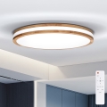 BRILAGI - LED ρυθμιζόμενο φωτιστικό οροφής MOLINA LED/60W/230V 3000-6500K σε απόχρωση δρυός, διάμετρος 58 cm + τηλεχειριστήριο