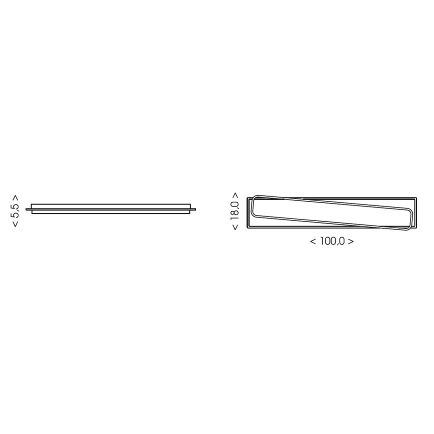 Brilagi - Ρυθμιζόμενο φωτιστικό οροφής OUTLINE LED/90W/230V 3000-6000K 18x100 cm λευκό/μαύρο + τηλεχειριστήριο