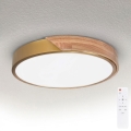 BRILAGI - LED ρυθμιζόμενο φωτιστικό οροφής PILANA LED/48W/230V 3000-6500K δρυς/χρυσό Ø 40 cm + τηλεχειριστήριο