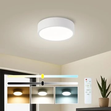 Brilagi - LED ρυθμιζόμενο φωτιστικό οροφής POOL LED/18W/230V 3000-6000K 20 cm λευκό + τηλεχειριστήριο