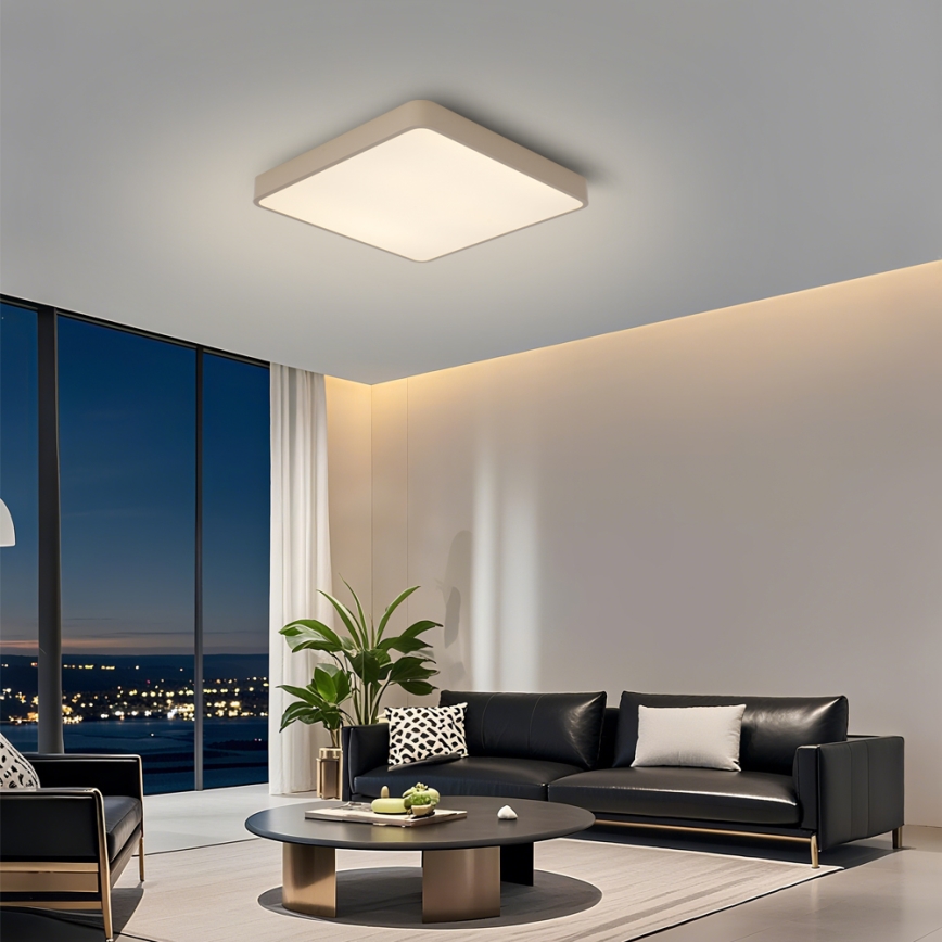 Brilagi - Ρυθμιζόμενο φωτιστικό οροφής LED POOL LED/36W/230V 3000-6000K 40x40 cm μπεζ + τηλεχειριστήριο