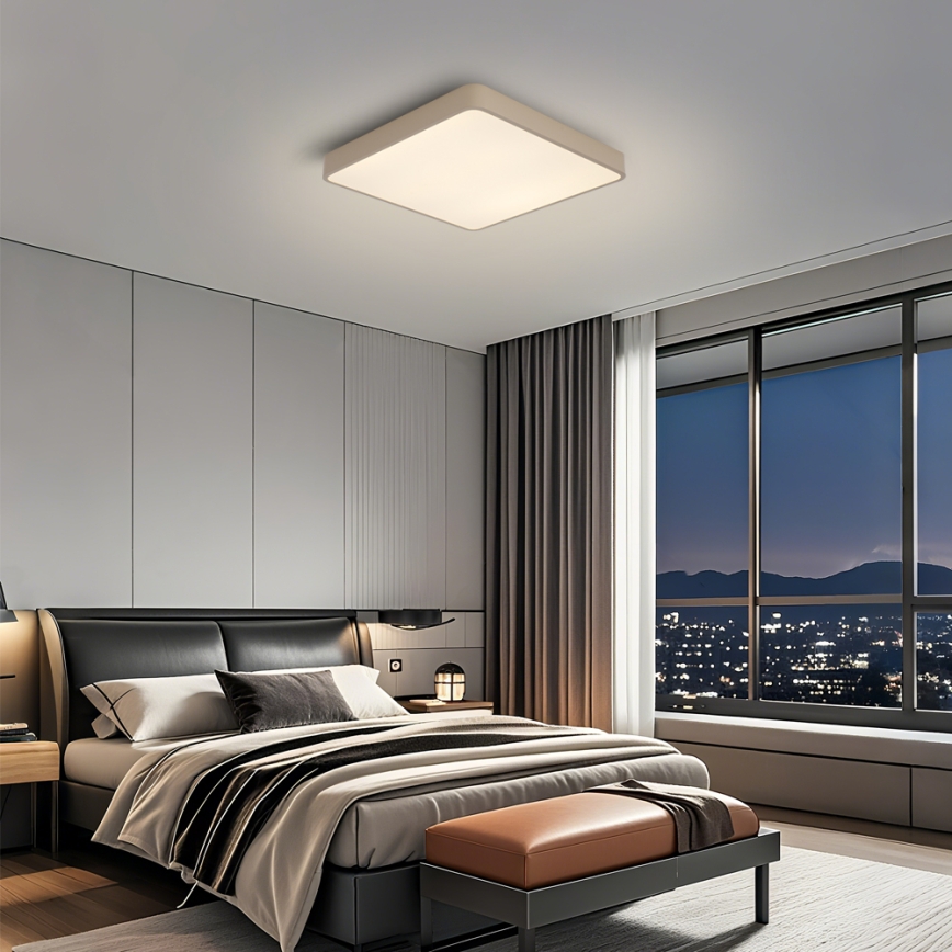 Brilagi - Ρυθμιζόμενο φωτιστικό οροφής LED POOL LED/36W/230V 3000-6000K 40x40 cm μπεζ + τηλεχειριστήριο