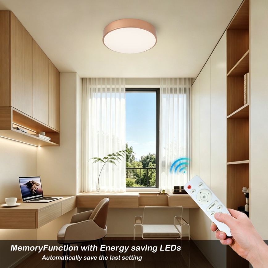 Brilagi - Ρυθμιζόμενο LED φωτιστικό οροφής POOL LED/36W/230V 3000-6000K Ø 30 cm μπρονζέ + τηλεχειριστήριο