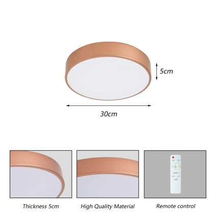 Brilagi - Ρυθμιζόμενο LED φωτιστικό οροφής POOL LED/36W/230V 3000-6000K Ø 30 cm μπρονζέ + τηλεχειριστήριο