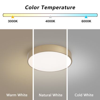 Brilagi - Ρυθμιζόμενη πλαφονιέρα LED POOL LED/36W/230V 3000-6000K, διάμ. 30 cm, σε χρυσό + τηλεχειριστήριο