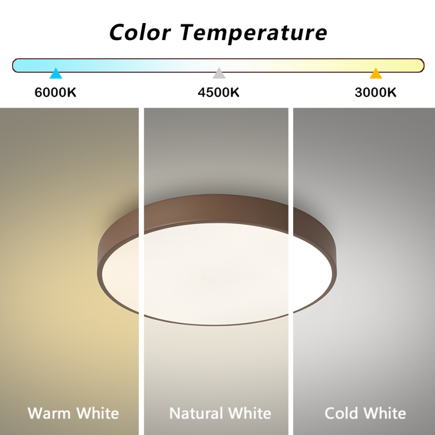 Brilagi - Ρυθμιζόμενο LED φωτιστικό οροφής POOL LED/48W/230V 3000-6000K διάμ. 40 εκ. καφέ + με τηλεχειριστήριο