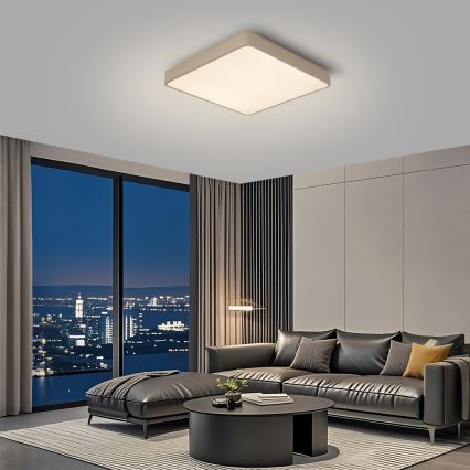 Brilagi - Ρυθμιζόμενο LED φωτιστικό οροφής POOL LED/48W/230V 3000-6000K 50x50 cm μπεζ + τηλεχειριστήριο