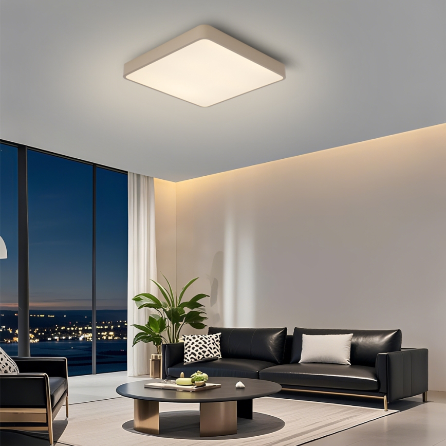 Brilagi - Ρυθμιζόμενο LED φωτιστικό οροφής POOL LED/48W/230V 3000-6000K 50x50 cm μπεζ + τηλεχειριστήριο