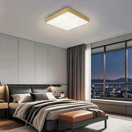 Brilagi - Ρυθμιζόμενο LED φωτιστικό οροφής POOL LED/48W/230V 3000-6000K 50x50 cm χρυσό + τηλεχειριστήριο