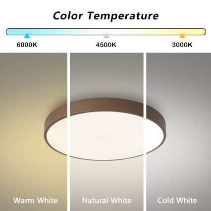 Brilagi - Ρυθμιζόμενο LED φωτιστικό οροφής POOL LED/60W/230V 3000-6000K διάμ. 50 cm καφέ με τηλεχειριστήριο