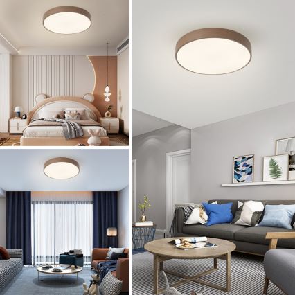 Brilagi - Ρυθμιζόμενο LED φωτιστικό οροφής POOL LED/60W/230V 3000-6000K διάμ. 50 cm καφέ με τηλεχειριστήριο