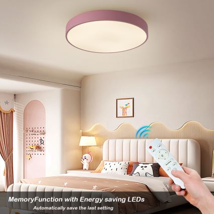 Brilagi - Ρυθμιζόμενο φωτιστικό οροφής LED POOL LED/60W/230V 3000-6000K διάμετρος 50 cm ροζ + τηλεχειριστήριο