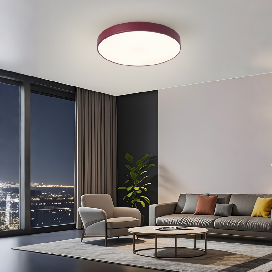 Brilagi - LED ρυθμιζόμενο φωτιστικό οροφής POOL LED/60W/230V 3000-6000K διάμ. 50 cm μπορντό + τηλεχειριστήριο