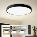 Brilagi - LED Ρυθμιζόμενο φωτιστικό οροφής POOL SMART LED/100W/230V 3000-6000K διάμ. 80 cm Wi-Fi Tuya μαύρο + τηλεχειριστήριο
