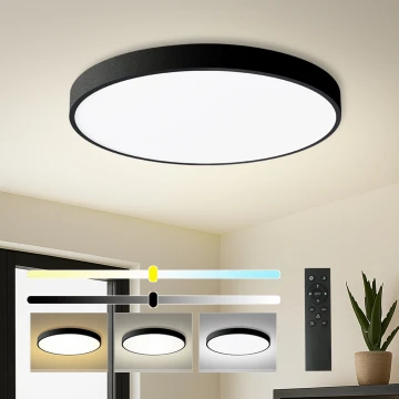 Brilagi - LED Ρυθμιζόμενο φωτιστικό οροφής POOL SMART LED/100W/230V 3000-6000K διάμ. 80 cm Wi-Fi Tuya μαύρο + τηλεχειριστήριο