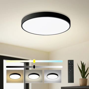 Brilagi - LED ρυθμιζόμενο φωτιστικό οροφής POOL SMART LED/48W/230V 40 cm 3000-6000K Wi-Fi Tuya + τηλεχειριστήριο μαύρο