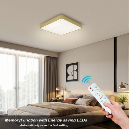 BRILAGI - LED ρυθμιζόμενο φωτιστικό οροφής POOL SQUARE LED/36W/230V 3000-6000K 40x40 cm χρυσό + τηλεχειριστήριο