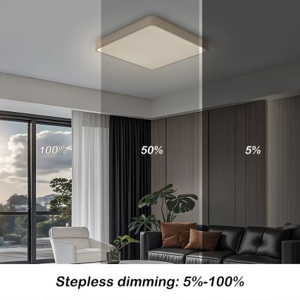 BRILAGI - Ρυθμιζόμενο LED φωτιστικό οροφής POOL SQUARE LED/48W/230V 3000-6000K 50x50 cm μπεζ + τηλεχειριστήριο