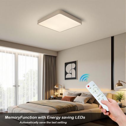 BRILAGI - Ρυθμιζόμενο LED φωτιστικό οροφής POOL SQUARE LED/48W/230V 3000-6000K 50x50 cm μπεζ + τηλεχειριστήριο