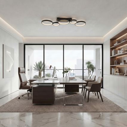 Brilagi - Ρυθμιζόμενο φωτιστικό οροφής LED RINGO LED/34W/230V 3000-6000K 28x84 cm μαύρο + τηλεχειριστήριο