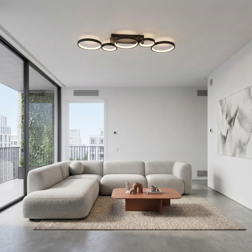 Brilagi - Ρυθμιζόμενο φωτιστικό οροφής LED RINGO LED/34W/230V 3000-6000K 28x84 cm μαύρο + τηλεχειριστήριο