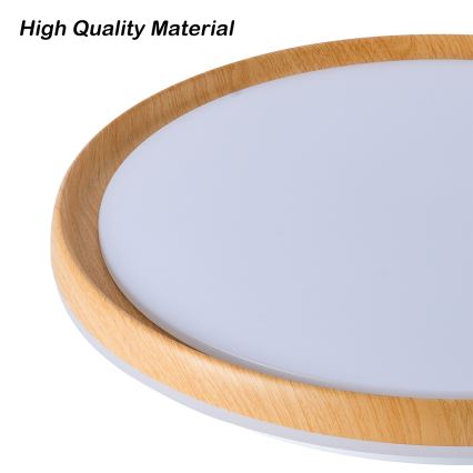 Brilagi - Ρυθμιζόμενο φωτιστικό οροφής LED RIVO LED/72W/230V 3000-6000K με φινίρισμα ξύλου, διάμετρος 50 cm + τηλεχειριστήριο