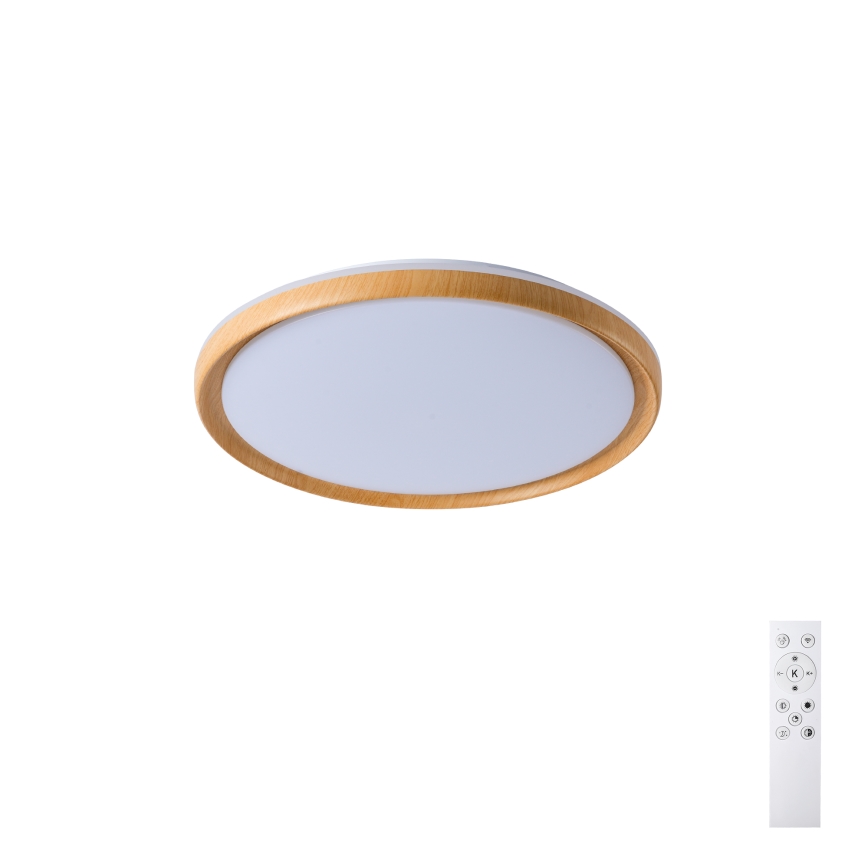 Brilagi - Ρυθμιζόμενο φωτιστικό οροφής LED RIVO LED/72W/230V 3000-6000K με φινίρισμα ξύλου, διάμετρος 50 cm + τηλεχειριστήριο
