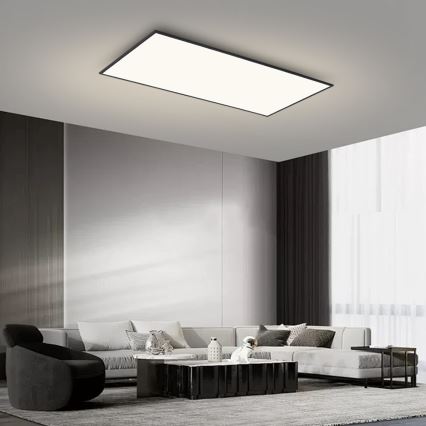 Brilagi - Ρυθμιζόμενο LED φωτιστικό οροφής SLIMFRAME LED/80W/230V 120x60 cm 3000-6000K μαύρο + τηλεχειριστήριο