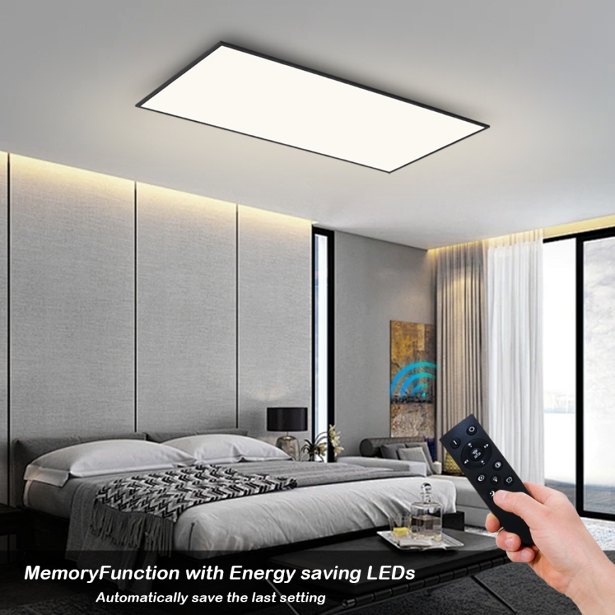 Brilagi - Ρυθμιζόμενο LED φωτιστικό οροφής SLIMFRAME LED/80W/230V 120x60 cm 3000-6000K μαύρο + τηλεχειριστήριο