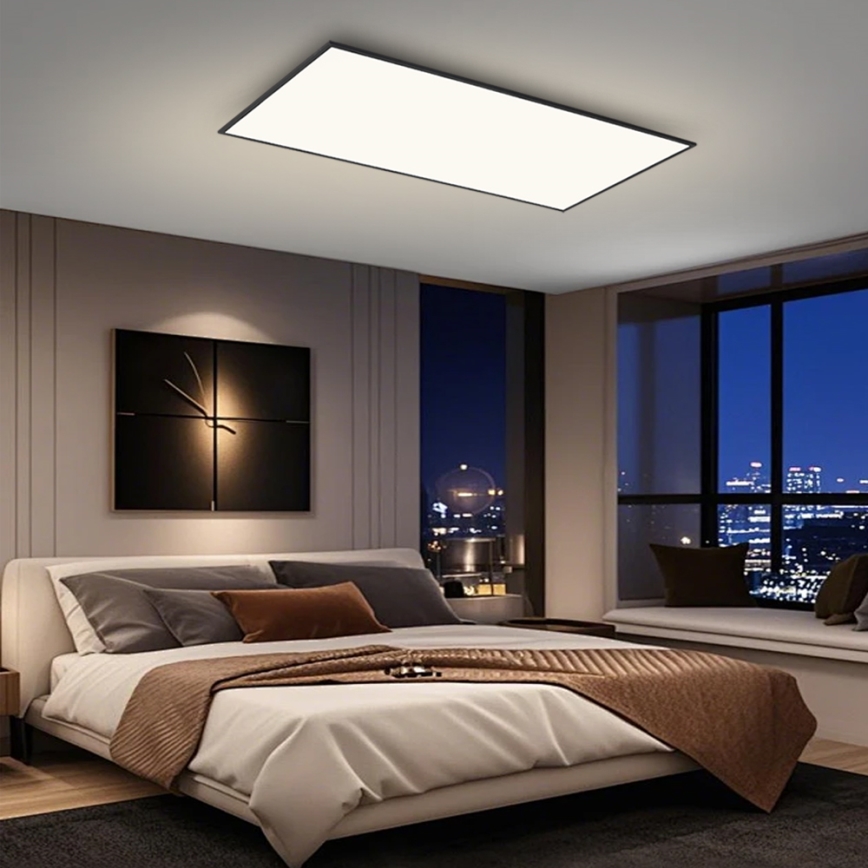 Brilagi - Ρυθμιζόμενο LED φωτιστικό οροφής SLIMFRAME LED/80W/230V 120x60 cm 3000-6000K μαύρο + τηλεχειριστήριο