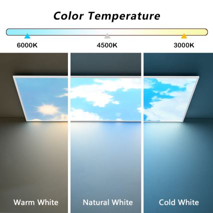 Brilagi - Ρυθμιζόμενο LED φωτιστικό οροφής SLIMFRAME SKY LED/80W/230V 120x60 cm 3000-6000K ασημί/μπλε + τηλεχειριστήριο