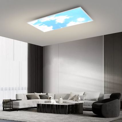 Brilagi - Ρυθμιζόμενο LED φωτιστικό οροφής SLIMFRAME SKY LED/80W/230V 120x60 cm 3000-6000K ασημί/μπλε + τηλεχειριστήριο