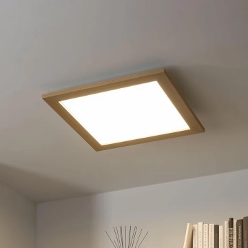 Brilagi - LED ρυθμιζόμενο φωτιστικό οροφής SLIMFRAME WOOD LED/36W/230V 49,5x49,5 cm 3000-6000K καφέ + τηλεχειριστήριο