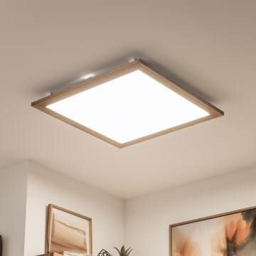 Brilagi - LED ρυθμιζόμενο φωτιστικό οροφής SLIMFRAME WOOD LED/58W/230V 64x64 cm 3000-6000K καφέ + τηλεχειριστήριο