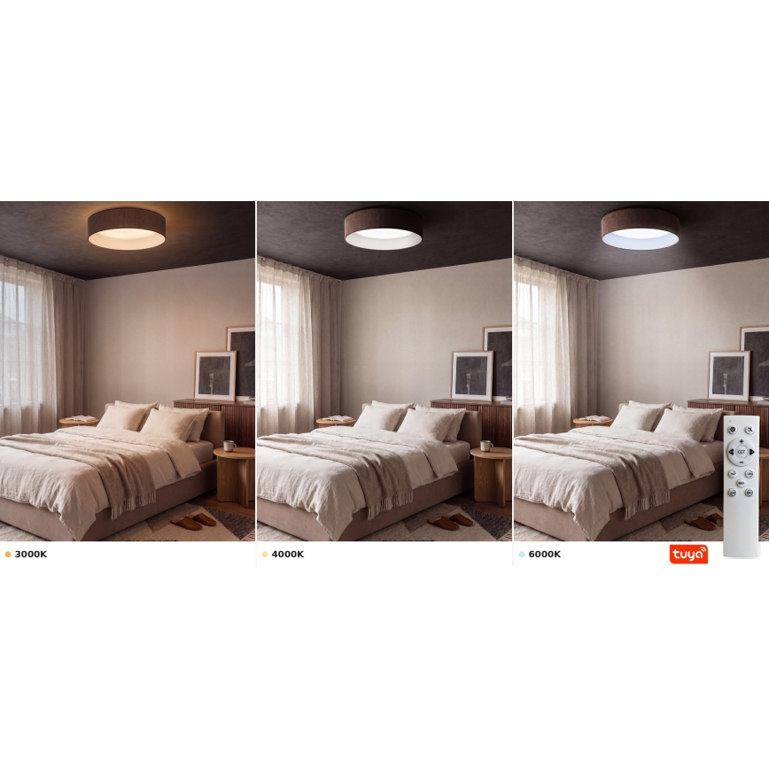 Brilagi - LED ρυθμιζόμενο φωτιστικό οροφής VELVET SMARTIX STARS LED/24W/230V 3000-6000K διάμ. 45 cm καφέ Wi‑Fi Tuya Beacon + τηλεχειριστήριο