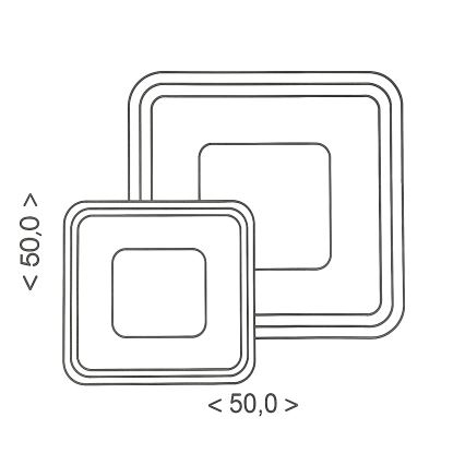 Brilagi - Ρυθμιζόμενο LED φωτιστικό οροφής TANDORA LED/49W/230V 50x50 cm 3000-6000K + τηλεχειριστήριο