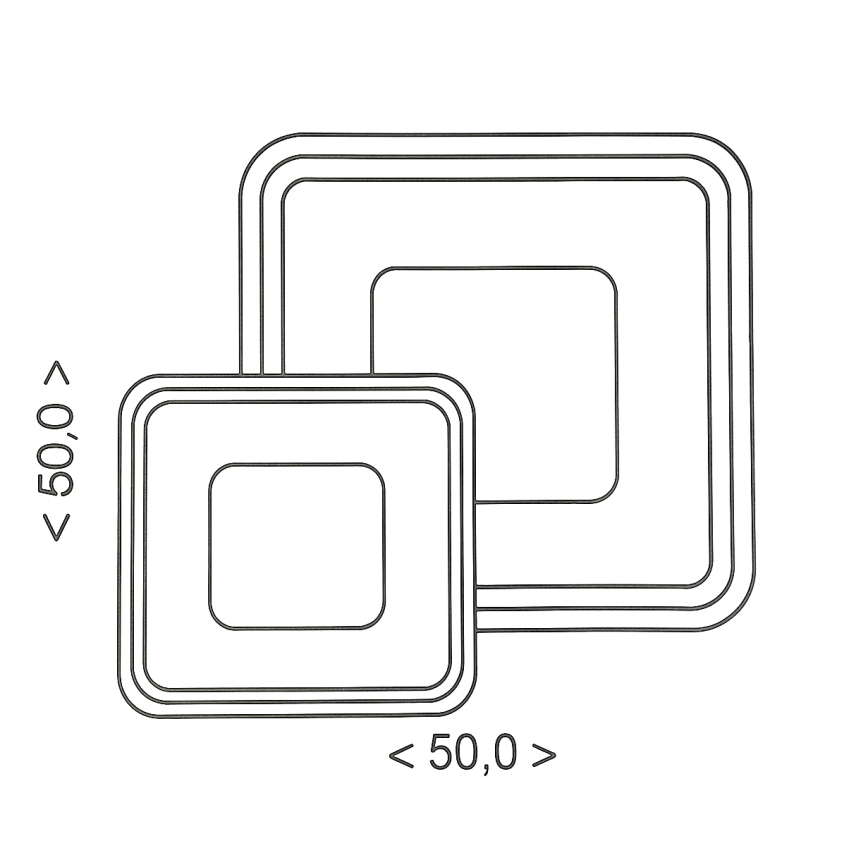 Brilagi - Ρυθμιζόμενο LED φωτιστικό οροφής TANDORA LED/49W/230V 50x50 cm 3000-6000K + τηλεχειριστήριο