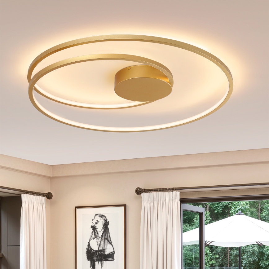 Brilagi - LED Ρυθμιζόμενο φωτιστικό οροφής TWISTER LED/105W/230V 3000-6000K Ø100 cm χρυσό + τηλεχειριστήριο