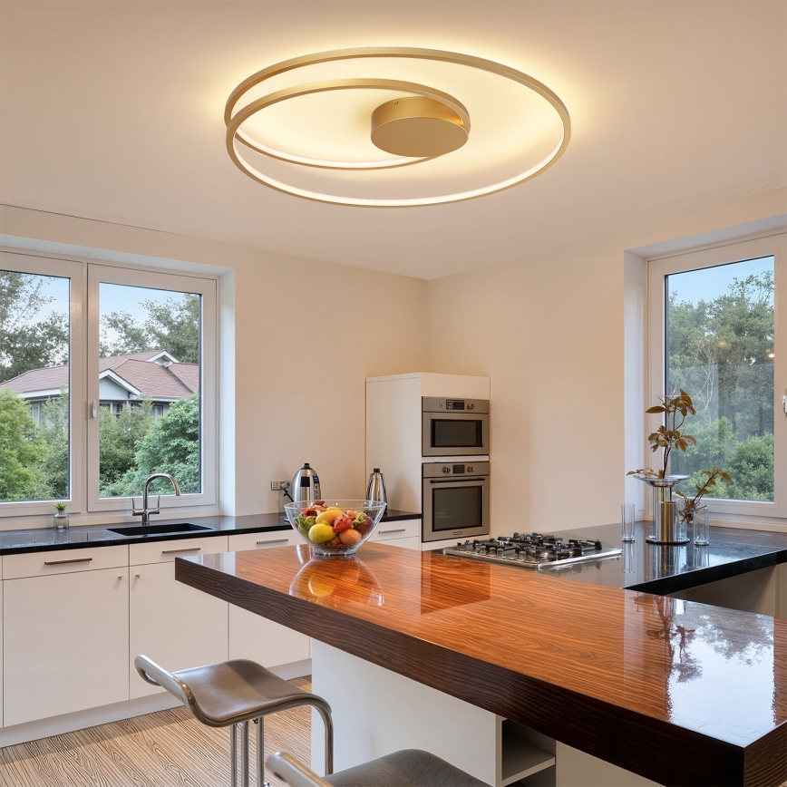 Brilagi - LED Ρυθμιζόμενο φωτιστικό οροφής TWISTER LED/105W/230V 3000-6000K Ø100 cm χρυσό + τηλεχειριστήριο