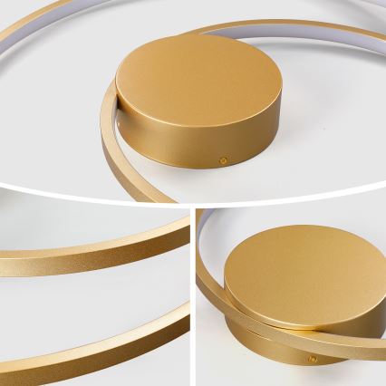 Brilagi - LED Ρυθμιζόμενο φωτιστικό οροφής TWISTER LED/105W/230V 3000-6000K Ø100 cm χρυσό + τηλεχειριστήριο