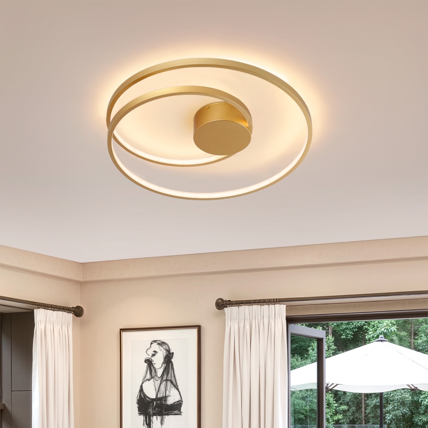 Brilagi - Ρυθμιζόμενο LED φωτιστικό οροφής TWISTER LED/48W/230V 3000-6000K, διάμετρος 50 cm, χρυσό + τηλεχειριστήριο