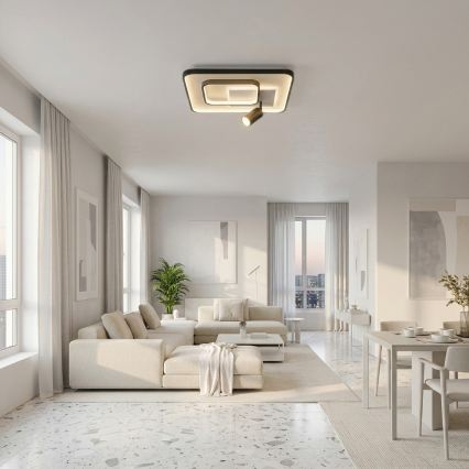Brilagi - Ρυθμιζόμενο LED φωτιστικό οροφής UNITY LED/75W/230V + 1xGU10/3W 3000-6000K 50x50 cm λευκό/μαύρο + τηλεχειριστήριο