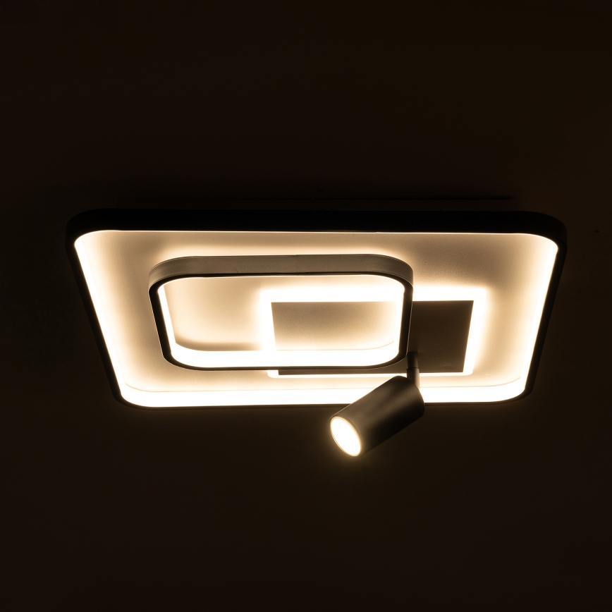 Brilagi - Ρυθμιζόμενο LED φωτιστικό οροφής UNITY LED/75W/230V + 1xGU10/3W 3000-6000K 50x50 cm λευκό/μαύρο + τηλεχειριστήριο