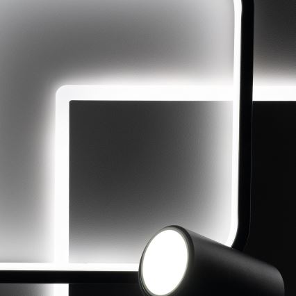 Brilagi - Ρυθμιζόμενο LED φωτιστικό οροφής UNITY LED/75W/230V + 1xGU10/3W 3000-6000K 50x50 cm λευκό/μαύρο + τηλεχειριστήριο