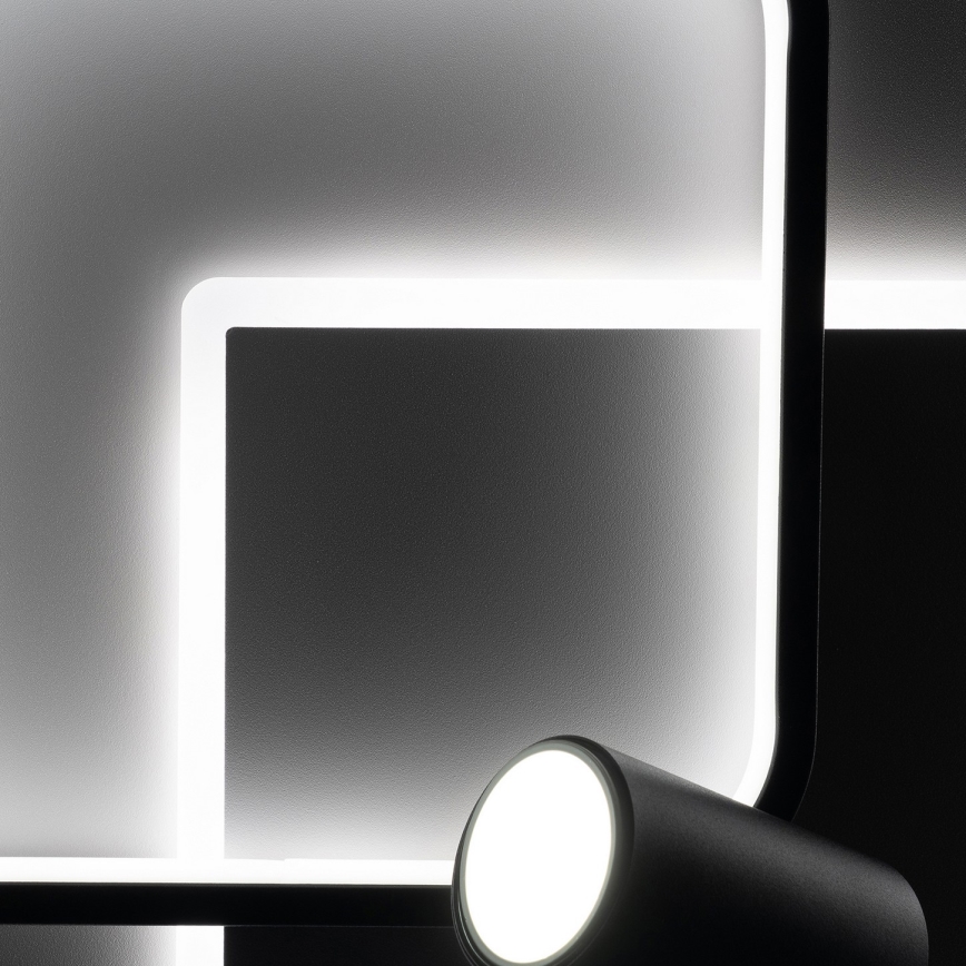 Brilagi - Ρυθμιζόμενο LED φωτιστικό οροφής UNITY LED/75W/230V + 1xGU10/3W 3000-6000K 50x50 cm λευκό/μαύρο + τηλεχειριστήριο