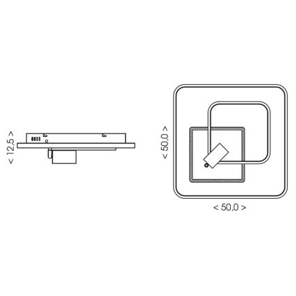 Brilagi - Ρυθμιζόμενο LED φωτιστικό οροφής UNITY LED/75W/230V + 1xGU10/3W 3000-6000K 50x50 cm λευκό/μαύρο + τηλεχειριστήριο