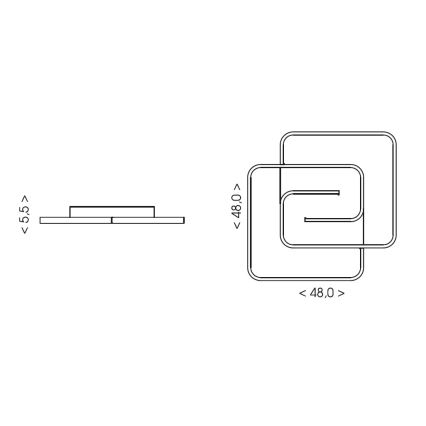 Brilagi - Ρυθμιζόμενο φωτιστικό οροφής LED VELO LED/64W/230V 3000-6500K 48x48 cm + τηλεχειριστήριο