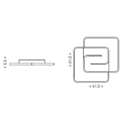 Brilagi - Ρυθμιζόμενο LED φωτιστικό οροφής VELO XL LED/98W/230V 3000-6500K 61x61 cm + τηλεχειριστήριο