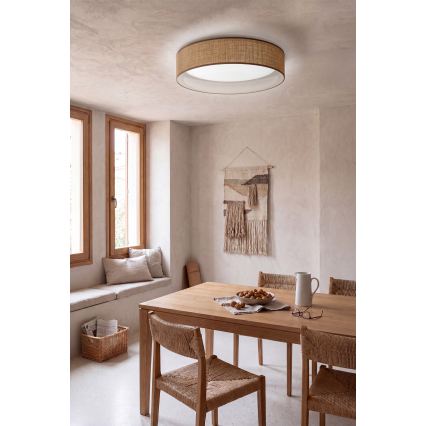 Brilagi - Ρυθμιζόμενο φωτιστικό οροφής LED VELVET SMARTIX STARS LED/24W/230V 3000-6000K διάμ. 45 cm μπεζ Wi-Fi Tuya Beacon + τηλεχειριστήριο